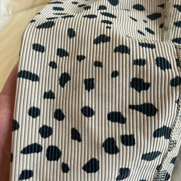 Beach Riot Taupe Spot Animal Print Ribbed Ayla Leggings - Picture 6 of 10